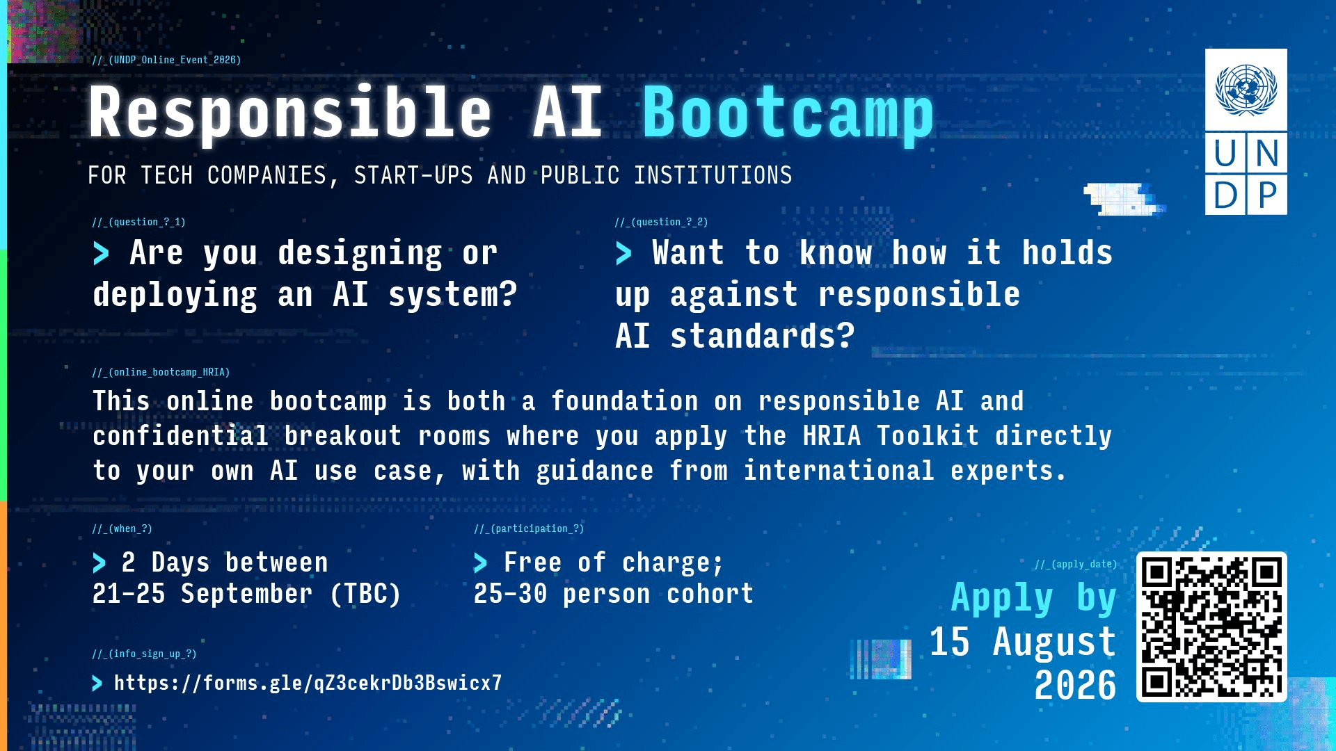 UNDP Responsible AI Bootcamp 2026: Fully Funded Online Training on Human Rights Impact Assessment for AI Developers, Start-ups and Public Institutions