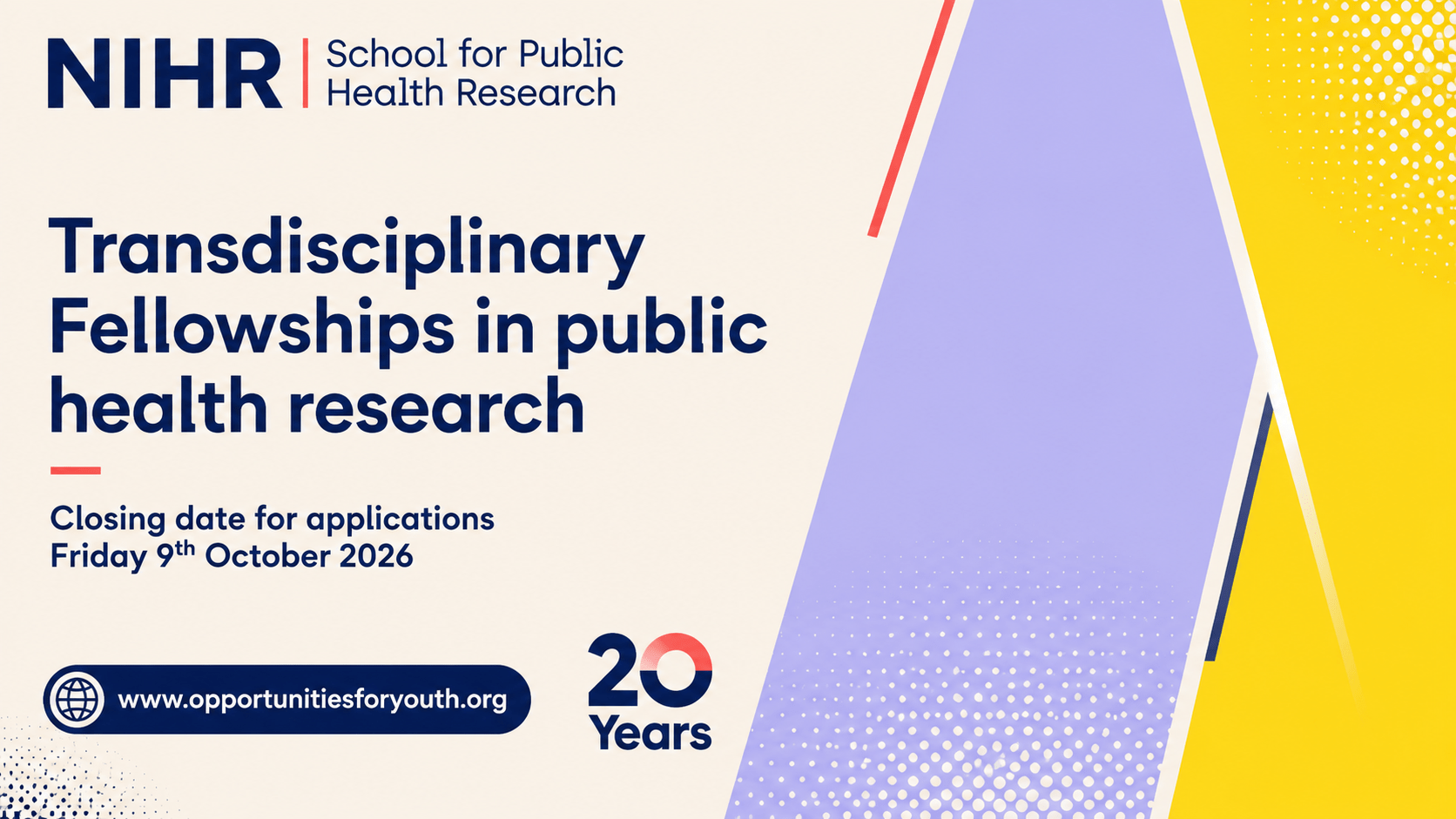 NIHR SPHR Transdisciplinary Fellowships in Public Health Research 2026: Applications Open for UK-Based Researchers from Non-Traditional Public Health Disciplines