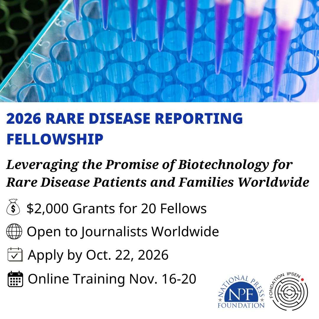 2026 Rare Disease Reporting Fellowship and Grants for International Journalists — Apply by October 22, 2026