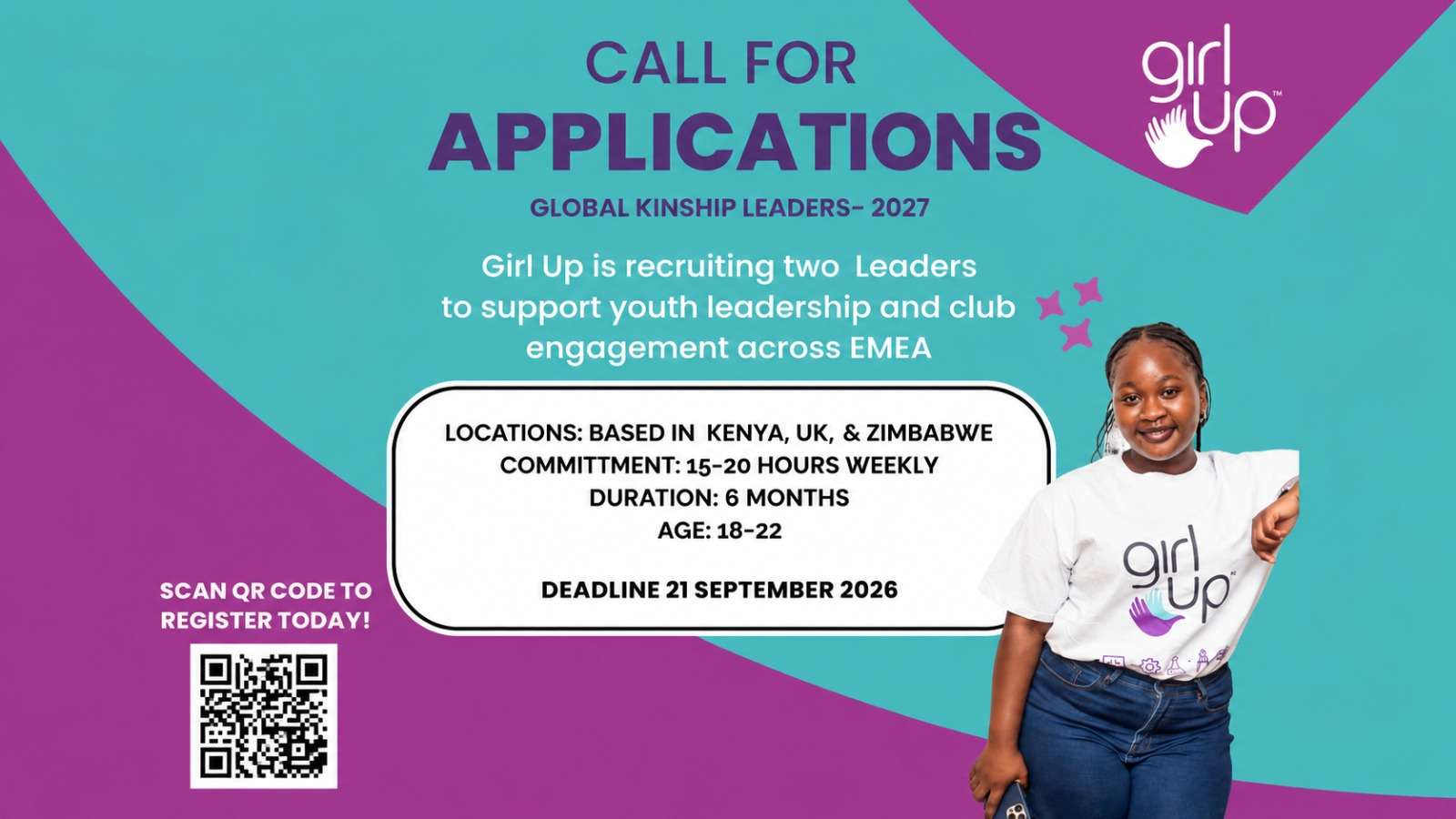 Girl Up EMEA Global Kinship Leaders 2027: Youth Leadership Opportunity for Young People in Kenya, Zimbabwe and the UK