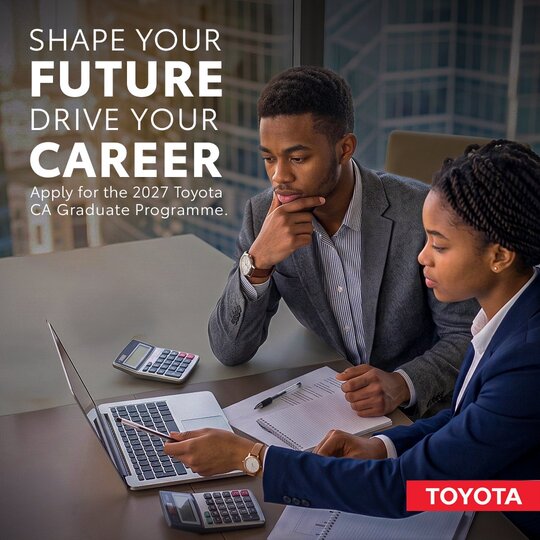 Toyota South Africa Chartered Accountant Development Programme 2027 for young South Africans.